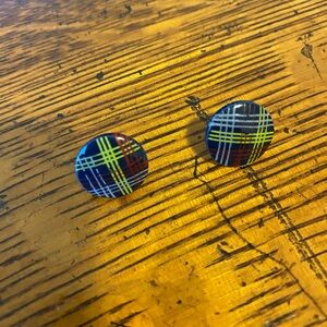 80/90s Plaid vintage earrings